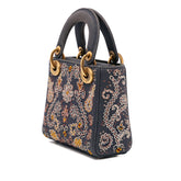 Mini Denim Embroidered Lady Dior